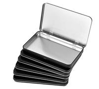 Elesunory Lot de 6 boîtes rectangulaires en métal à charnière avec couvercle, mini boîtes vides portables, petites boîtes noires avec couvercle pour le rangement actif à la maison ou à l'extérieur