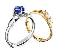 ELETIUO Lot de 12 protège-bagues en métal garnis invisibles pour bagues lâches, baguier, pour homme et femme, doré + argent