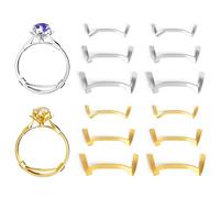 ELETIUO Lot de 12 protège-bagues en métal rempli pour bagues lâches, 3 tailles pour différentes largeurs de bracelet, ajusteur de taille de bague invisible pour toutes les tailles de bague, couleur or