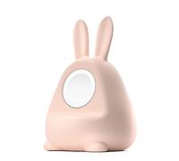 ELETIUO Support de chargeur en silicone compatible avec Apple Watch Series 8/Ultra/SE2/7/6/SE/5/4/3/2/1 (49/45/44/42/41/40/38 mm), station de charge Bunny iWatch compatible avec le mode table de nuit,