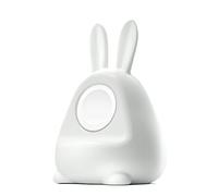 ELETIUO Support de chargeur en silicone pour Apple Watch Series 8/Ultra/SE2/7/6/SE/5/4/3/2/1 (49/45/44/42/41/40/38 mm), station de charge Bunny iWatch - Prend en charge le mode table de nuit, blanc
