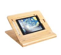 ELETIUO Support de Tablette réglable et Pliable, Multi-Angles en Bois de Bambou pour iPad, Stable pour Dessiner, Regarder, Taper (Prend en Charge Plusieurs appareils)