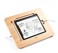 ELETIUO Support pour iPad en bambou amélioré avec fente pour crayon et câble de chargeur, support de tablette réglable multi-angle, support portable pliable, compatible avec iPad Pro 12,9" 3e/4e/5e
