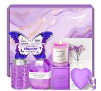 Eletorot Cadeau Maman, Cadeau Anniversaire Maman, Coffret avec Carte de Vœux, Bain Moussant, Bougie, Saint Valentin, Noel, Cadeau Fête des Mères