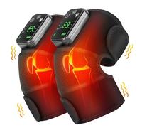 Eletric Heating Knee Massager Vibration Thermal Therapy For Shoulder Arthritis Massage Joint Pain Relief Warm Wrap Brace Utilisation sans danger(Black 1 pairs)