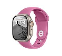 ELETTRONEO SB Bracelet Sport pour Apple Watch Band Ultra 3 2 49mm, Series 11 10 46mm, 9 8 7 45mm 41mm, SE 6 5 4 44mm 40mm, 3 2 1 42mm 38mm Femme Homme Silicone, Dames en Rose