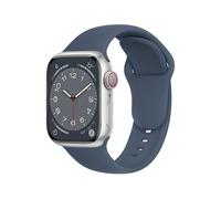 ELETTRONEO SBC1 Bracelet Sport pour Apple Watch Band Ultra 2 49mm, Series 10 46mm, 9 8 7 45mm 41mm, SE 6 5 4 44mm 40mm, 3 2 1 42mm 38mm Femme Homme Silicone, Bleu abysse