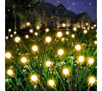 ELEUTH Lot de 4 lampes solaires pour extérieur de jardin - 10 LED - Lucioles lumineuses solaires d'extérieur - IP65 - Guirlande lumineuse d'extérieur pour chemin, cour, patio