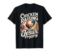 Élevage de poulet et Jésus louant la ferme de campagne T-Shirt