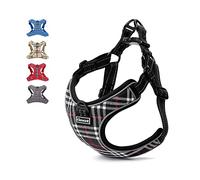 Elevant Harnais Chien Anti Traction Réglable, Step-in Harnais pour Chiens Réfléchissant Respirant Confort Doux Gilet Rembourré pour Petite, Moyenne et Grande Chiens pour Marcher, Courir (M, Noir)