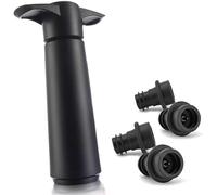 ElevaPulse Lot de bouchons de bouteille de vin réutilisables avec 4 bouchons sous vide, pompe à vin pour garder le vin frais (noir)