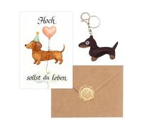ElevaPulse Lovely Cards Cartes d'anniversaire humoristiques Teckel « High sollst du leben »