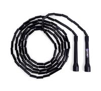 Elevate Rope Beaded Jump - Professional jump with an adjustable length up to max. 3 mt, thickness 3 mm poly cord/8mm including beads, weight 0.1 kg (Black)