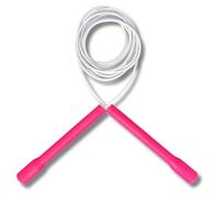 Elevate Rope Corde à Sauter Longue Poignée - Corde à Sauter Professionnelle Réglable pour Cardio, Double Unders et Freestyle - 3 m de long, 4 mm d'épaisseur - PVC durable avec noyau en nylon (Rose)