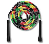 Elevate Rope Corde à Sauter Perlée Réglable 3m Débutant Freestyle Cardio | Perles PVC de 2,5 cm pour le rythme et le contrôle, ne s'emmêle pas, sans roulement