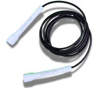 Elevate Rope Corde à sauter professionnelle réglable de 3 m en PVC de 5 mm avec noyau en nylon pour cardio, double unders et crossfit (white/black)