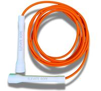 Elevate Rope Corde à sauter professionnelle réglable de 3 m en PVC de 5 mm avec noyau en nylon pour cardio, double unders et crossfit (black/orange)