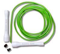 Elevate Rope Corde à sauter professionnelle réglable de 3 m en PVC de 5 mm avec noyau en nylon pour cardio, double unders et crossfit (black/light green)