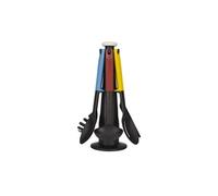 Joseph Joseph Elevate Lot de 6 Ustensiles de cuisine en Nylon, Antiadhésif et Résistant à la chaleur jusqu'à 200 ℃ avec Porte-Ustensiles Rotatif, Multicolore