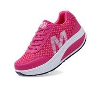 Elevate Shoes Baskets à plateforme pour femme Chaussures de sport confortables Chaussures de course antidérapantes Chaussures à bascule Chaussures de fitness Chaussures de marche, rouge, 39 EU