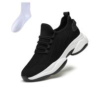 Elevate Shoes Herren Damen, Höhenverstellbare Shoes Damen Aufzug, Casual Mesh Breathable Walking Sneakers (Schwarz(6cm), Adulte, Homme, 44, Numérique, Système Taille Chaussures EU, Moyen)