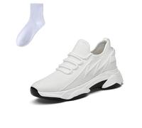 Elevate Shoes Herren Damen, Höhenverstellbare Shoes Damen Aufzug, Casual Mesh Breathable Walking Sneakers (Weiß(8cm, Adulte, Homme, 44, Numérique, Système Taille Chaussures EU, Moyen)