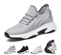 Elevate Shoes Limitless Chaussures pour homme 10 cm - Chaussures qui font plus de taille, rehaussement invisible pour homme, Gris 6 cm, 46 EU