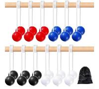 Elevate Your Ladder Ball Game avec 12 paires de balles d'entraînement pour les rassemblements en plein air (12 paires rouge + bleu + noir + blanc)