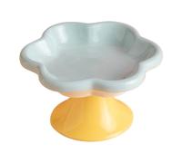 Elevated Cat Bowl, Flower-Shaped Ceramic Food & Water Bowls, Feeding Dish 5.91x3.39 inches for Small Dogs, Fat-Faced Cats, Kittens, Comfortable Elevated Design