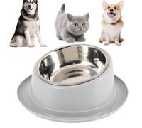Elevated Cat Bowl Stainless Steel Pet Feeder Microwave Safe Round Bowl