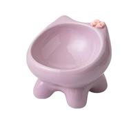 Elevated Cat Bowls Neck Protection - Anti-Slip Tilt Ceramic Water Plate Cat