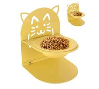 Elevated Cat Food Bowl, Pet Feeder with Metal Stand 7.68x6.5x6.3 inches, Spill-Proof Removable Raised Bowl for Indoor, Travel, Car, Apartment & Home Use, Separate Compartments