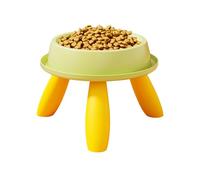 Elevated Cat Food Bowl, Raised Water Bowl, Anti-Vomit Pet Feeder for Kittens Veterinary Recommended, Daily Use, Multi-Pet Homes, Travel, Outdoor, Green and Beige Yellow