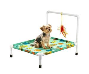 Elevated catBed - L 45x54x39cm catCooling Bed, Raised catCot | Elevated Pet Hammock For Cats And Small Dogs, Breathable Fabric Sleeping Bed, Indoor catFurniture With Toy Included, Portable Off Flo