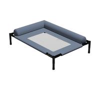 Elevated Dog Bed, Cooling Pet Bed with Pillow, Breathable Mesh Design, Washable and Sturdy for Outdoor, Indoor, Camping, Patio, Sunbathing, Travel Comfort Gray, Blue