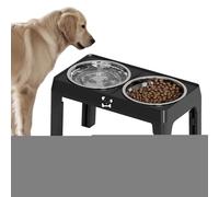 Elevated Dog Bowls, Raised Water Dish, Adjustable Feeding Station, 5 Height Level, Non-Slip Base, Easy Assembly, Ergonomic Design, Free Eating, Perfect for Chiots, Cat, Large Large, 43x24.5x24cm