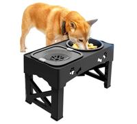 Elevated Dog Bowls Slow Feeder - Pet Feeding Station, Anti-Skid Food And Water Bowl, Sturdy | Suitable For Puppies, Kittens, Small Medium Dogs, Indoor Outdoor Use, Healthy Feeding, Family Pets, Travel