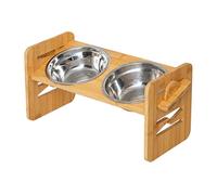 Elevated Dog Bowls, Tilt Adjustable Raised Stand with Double Stainless Steel Bowls, Ergonomic Feeding Station for Dogs Cats Puppies, Food and Water Feeder Indoor Pets, Free Mealtime Solution