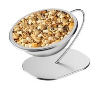 Elevated Pet Feeding Bowl - Stainless Steel Raised Food Dish with Non Slip Stand, Durable Cat Dog Accessory for Small Medium Pets, Easy Clean Stable Dining Container | Kitchen Area Care Set