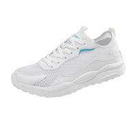 Elevateshoes Chaussures d'extérieur pour homme - Chaussures de trekking larges - En maille - Avec élévation - Chaussures de loisirs - Baskets légères, Blanc., 42 EU