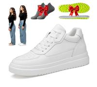 Elevateshoes White Classy Damen,Elevate Shoes Damen 4/6/8/10cm Height Increasing Breathable in Summer Invisible (White 6cm, Adulte, Femme, 36, Numérique, Système Taille Chaussures EU, Moyen)