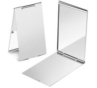 ElevateTech Lot de 2 miroirs de poche pliants portables ultra fins et durables avec coque en aluminium Miroir cosmétique pour voyage, salle de bain, maquillage beauté