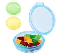 ElevateTech Lot de 3 petites boîtes de rangement pour sac à main, pilulier quotidien, sans BPA, portable, boîte de rangement pour médicaments (bleu, vert, orange)