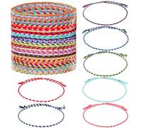ElevateTech Lot de 30 bracelets d'amitié tissés faits à la main réglables et colorés en corde de coton - Bijoux adaptés aux femmes, hommes, adolescents - Mélange de couleurs, taille unique, Corde en