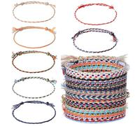 ElevateTech Lot de 30 bracelets d'amitié tissés faits à la main, réglables et colorés, en corde de coton, bijoux adaptés aux femmes, hommes, adolescents, accessoires assortis