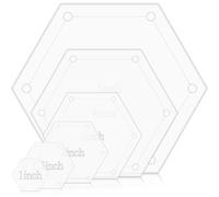 ElevateTech Lot de 6 modèles hexagonaux en acrylique transparent antidérapant pour matelassage 2,5 cm, 3,8 cm, 5,1 cm, 7,6 cm, 10,2 cm, 12,7 cm, outils pour couper des patrons, patchwork, travaux