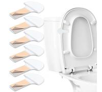 ElevateTech Lot de 6 poignées de levage de siège de toilette autocollantes pour éviter de toucher - Accessoires de salle de bain pour la maison, le bureau, l'hôtel, les voyages - Blanc