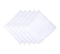 ElevateTech Mouchoirs en coton doux festonné blanc pour homme - Serviette carrée de poche pour fête de mariage - 27,9 cm, blanc, Normal
