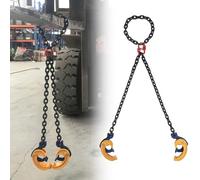Élévateur de Fût à Chaîne Élévateur à Chaîne Industriel pour Chariot Élévateur, Capacité de Levage de Barillet à Chaîne D'élingue de 1 tonne/2 tonnes, Pince de Levage de Baril(2 hooks - Load 1t)