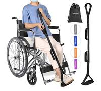 Élévateur de jambe rigide de 99 cm avec poignées rembourrées et dragonne pour les pieds, aide à la mobilité pour la récupération des opérations de hanche et genoux, lève-pieds pour faciliter l'entrée